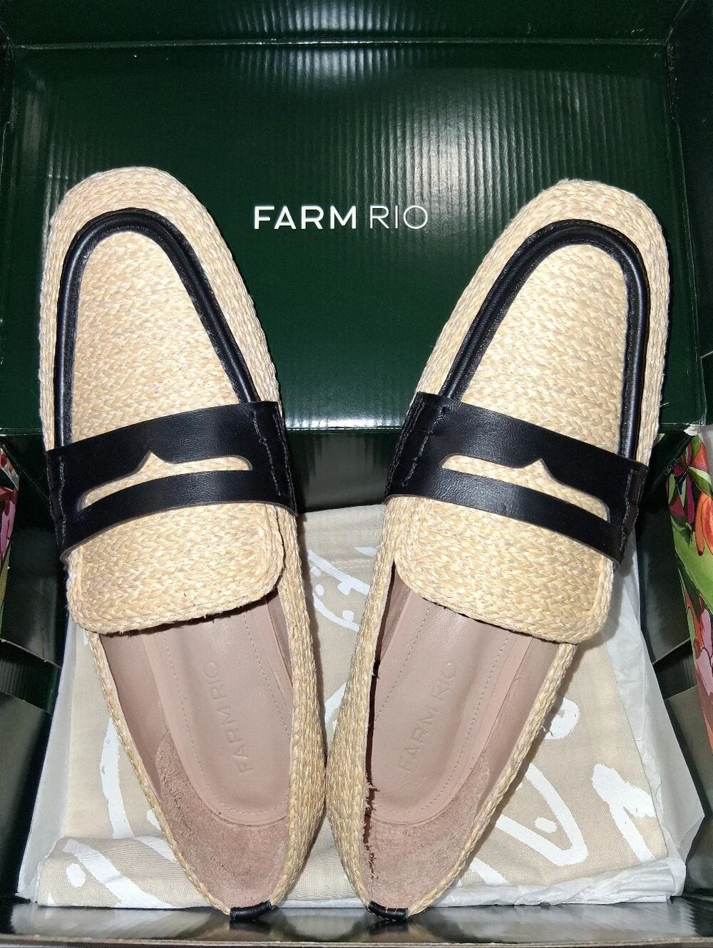 FARM RIO Raffia Loafers